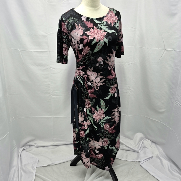 Ellen Tracy Dresses & Skirts - Ellen Tracy Floral 3/4 Sleeve Faux Wrap Dress Size M Vibrant Multicolor Midimax